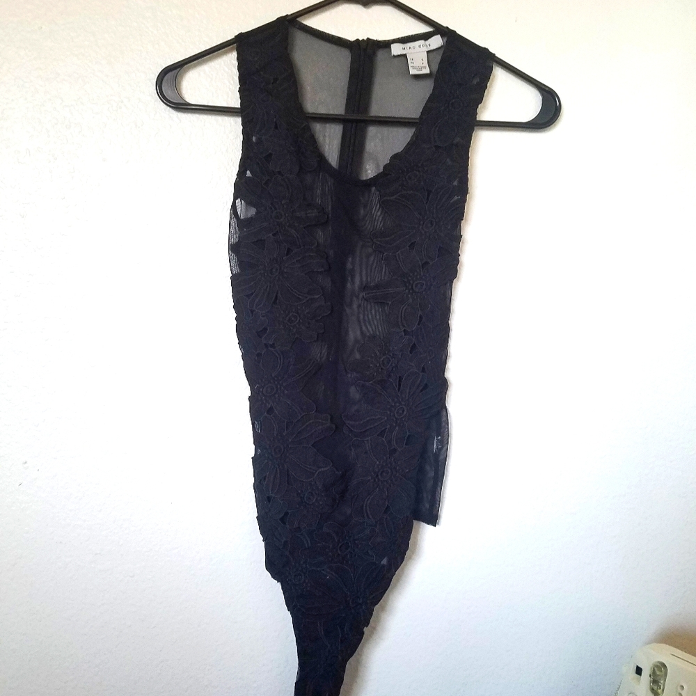 Mind Code Sheer Floral Bodysuit